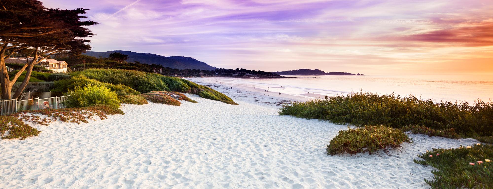 A white sand beach at Carmel by the Sea, a three hour drive from TV.